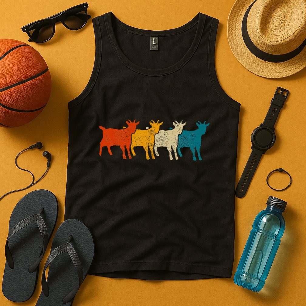 Goat Vintage Retro Farm Animal Goats Tank Top