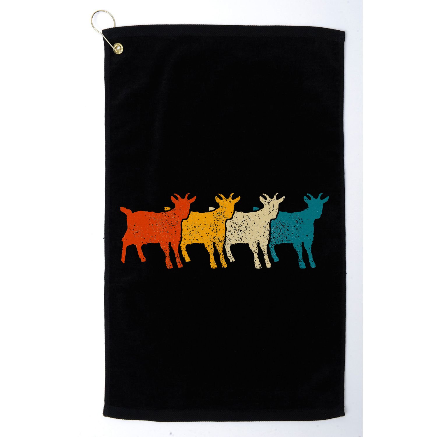 Goat Vintage Retro Farm Animal Goats Golf Towel