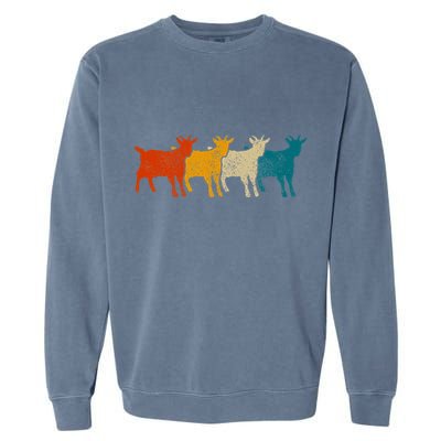Goat Vintage Retro Farm Animal Goats Garment-Dyed Sweatshirt
