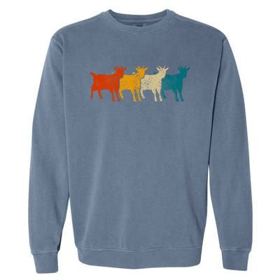 Goat Vintage Retro Farm Animal Goats Garment-Dyed Sweatshirt