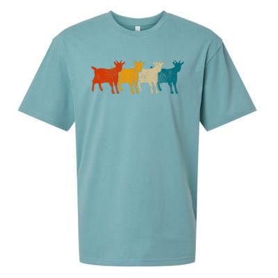 Goat Vintage Retro Farm Animal Goats Sueded Cloud Jersey T-Shirt