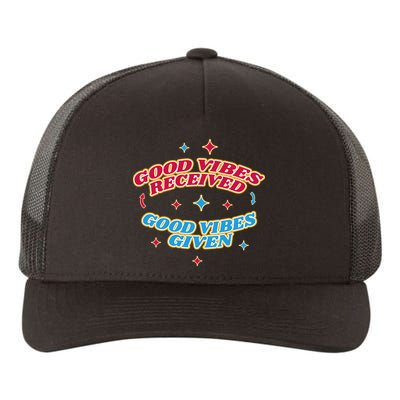 Good Vibes Received Good Vibes Given Retro Yupoong Adult 5-Panel Trucker Hat