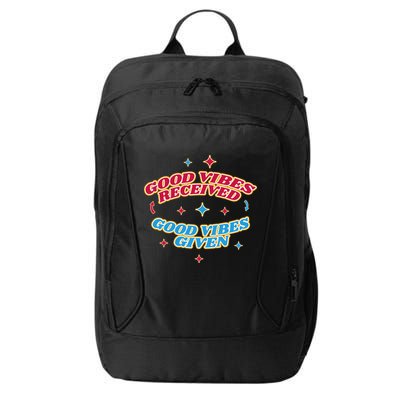 Good Vibes Received Good Vibes Given Retro City Backpack
