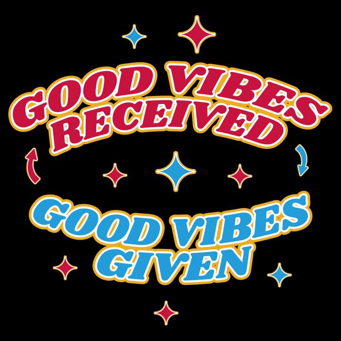 Good Vibes Received Good Vibes Given Retro Button
