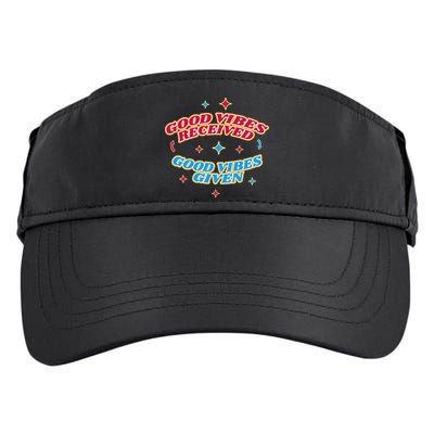 Good Vibes Received Good Vibes Given Retro Adult Drive Performance Visor
