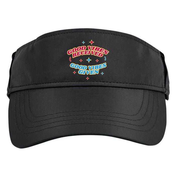 Good Vibes Received Good Vibes Given Retro Adult Drive Performance Visor