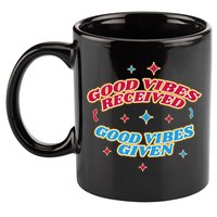 Good Vibes Received Good Vibes Given Retro 11oz C Handle Ceramic Mug