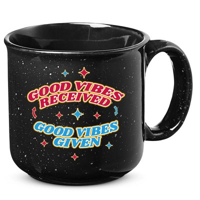Good Vibes Received Good Vibes Given Retro 15oz Campfire Ceramic Mug