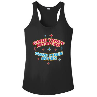 Good Vibes Received Good Vibes Given Retro Ladies PosiCharge Competitor Racerback Tank