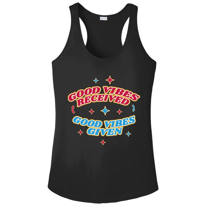 Good Vibes Received Good Vibes Given Retro Ladies PosiCharge Competitor Racerback Tank
