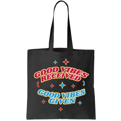 Good Vibes Received Good Vibes Given Retro Bag