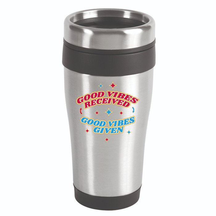 Good Vibes Received Good Vibes Given Retro 16oz Travel Tumbler