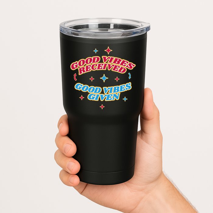 Good Vibes Received Good Vibes Given Retro Tumbler