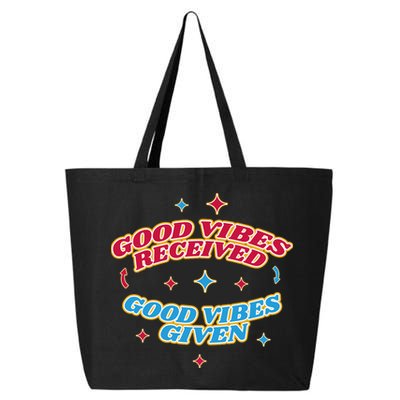 Good Vibes Received Good Vibes Given Retro 25L Jumbo Tote