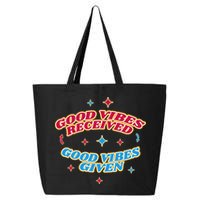 Good Vibes Received Good Vibes Given Retro 25L Jumbo Tote