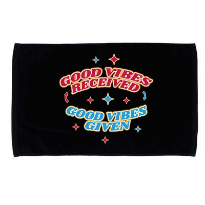 Good Vibes Received Good Vibes Given Retro Microfiber Hand Towel