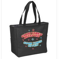 Good Vibes Received Good Vibes Given Retro Zip Tote Bag