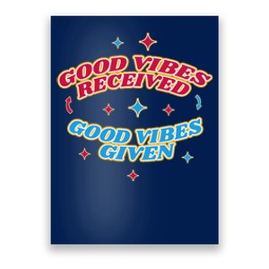 Good Vibes Received Good Vibes Given Retro Poster