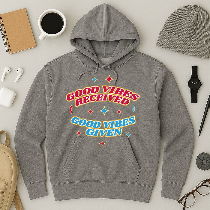 Good Vibes Received Good Vibes Given Retro Hoodie
