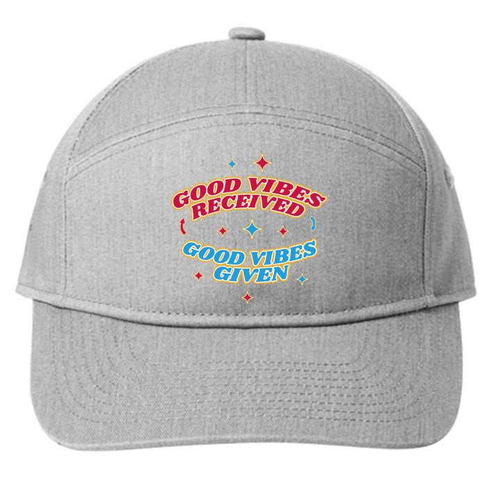 Good Vibes Received Good Vibes Given Retro 7-Panel Snapback Hat