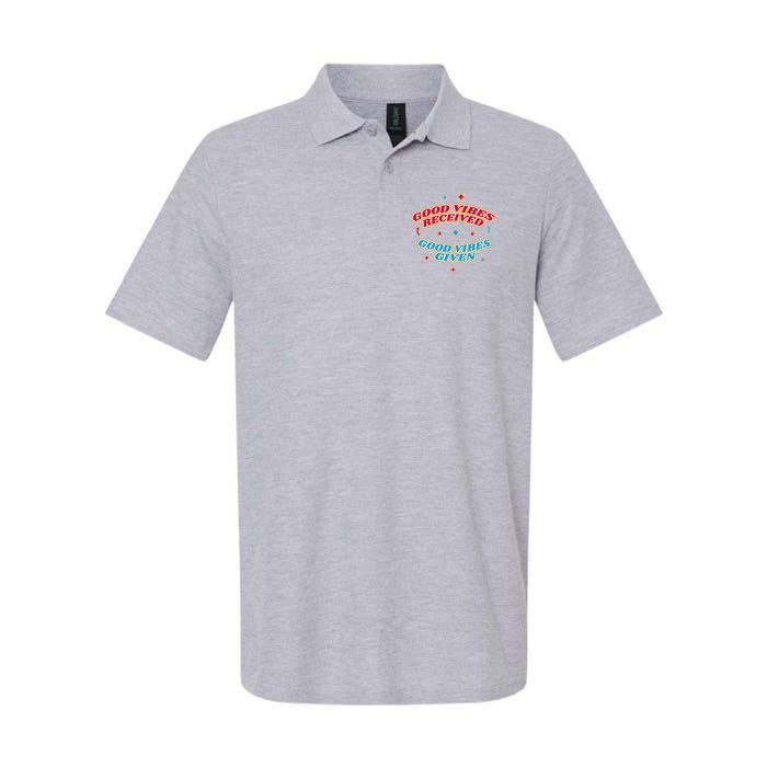 Good Vibes Received Good Vibes Given Retro Polo