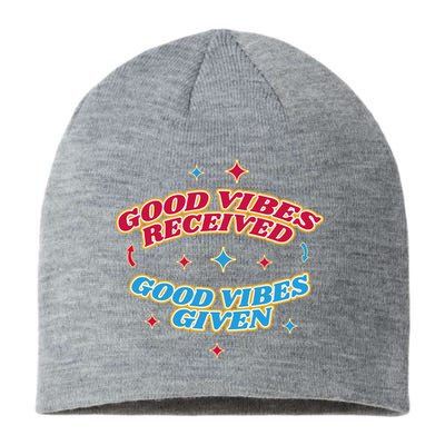 Good Vibes Received Good Vibes Given Retro Sustainable Beanie