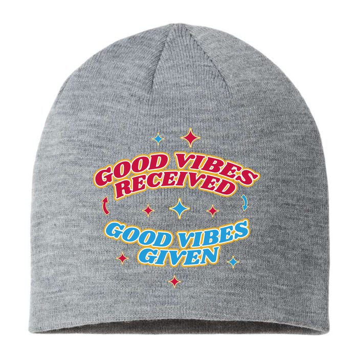 Good Vibes Received Good Vibes Given Retro Sustainable Beanie