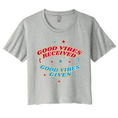 Good Vibes Received Good Vibes Given Retro Crop Top