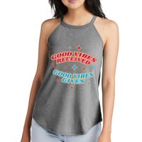 Good Vibes Received Good Vibes Given Retro Women's Perfect Tri Rocker Tank