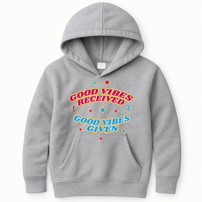 Good Vibes Received Good Vibes Given Retro Kids Hoodie