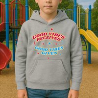 Good Vibes Received Good Vibes Given Retro Kids Hoodie