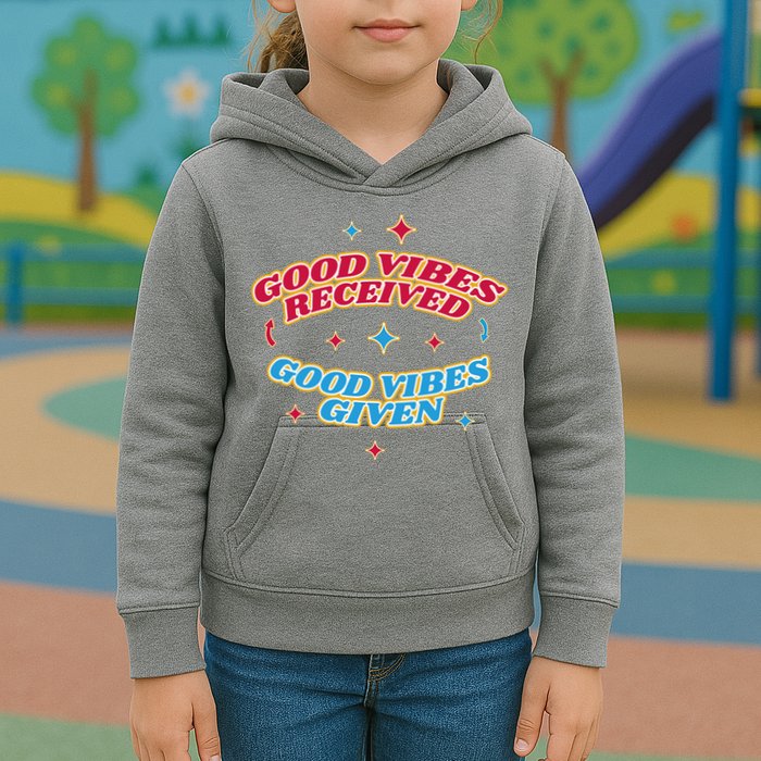 Good Vibes Received Good Vibes Given Retro Kids Hoodie