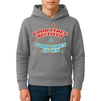 Good Vibes Received Good Vibes Given Retro Kids Hoodie
