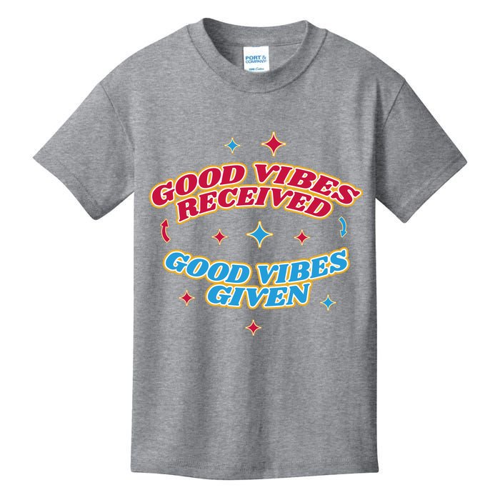 Good Vibes Received Good Vibes Given Retro Kids T-Shirt