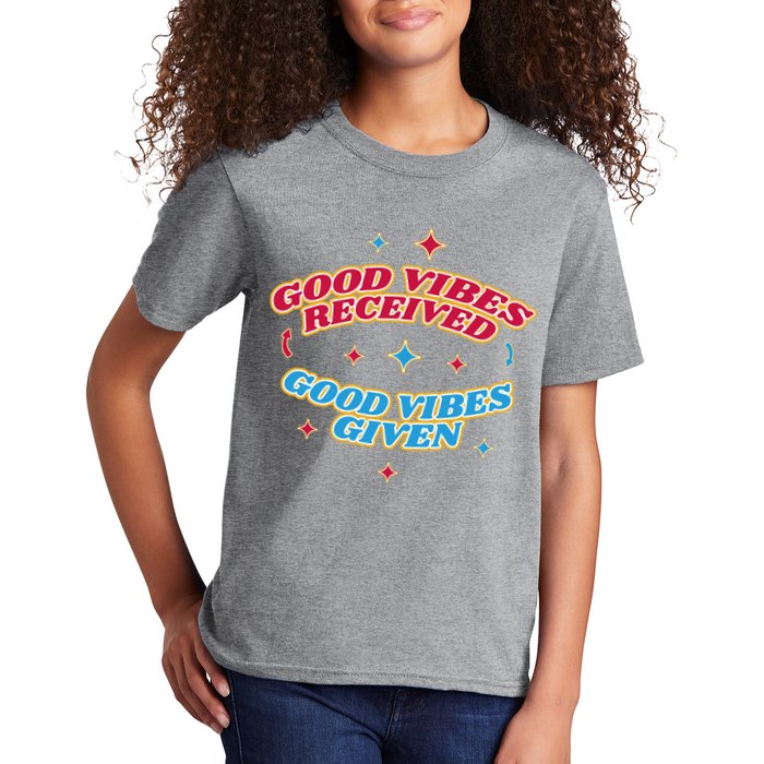 Good Vibes Received Good Vibes Given Retro Kids T-Shirt
