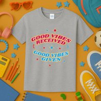 Good Vibes Received Good Vibes Given Retro Kids T-Shirt