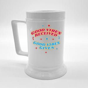 Good Vibes Received Good Vibes Given Retro Beer Stein