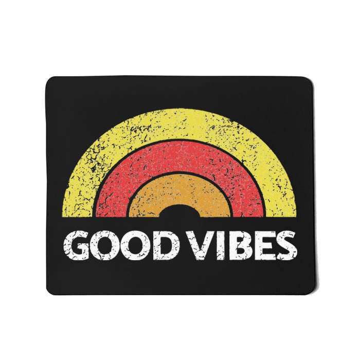 Good Vibes Rainbow Tribe Vintage Boho Hippie Cute Sun Yoga Mousepad