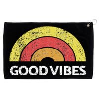 Good Vibes Rainbow Tribe Vintage Boho Hippie Cute Sun Yoga Grommeted Golf Towel