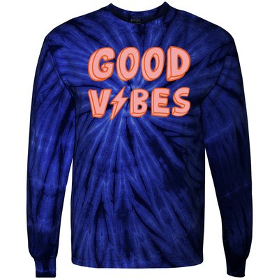 Good Vibes Retro Lightning Tie-Dye Long Sleeve Shirt