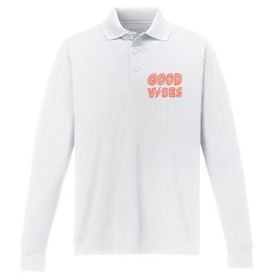 Good Vibes Retro Lightning Performance Long Sleeve Polo