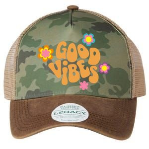 Good Vibes Retro Groovy Flower Legacy Tie Dye Trucker Hat