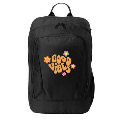 Good Vibes Retro Groovy Flower City Backpack