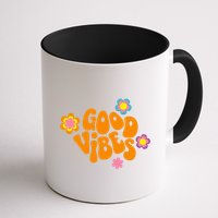 Good Vibes Retro Groovy Flower Mug