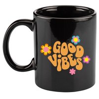 Good Vibes Retro Groovy Flower 11oz C Handle Ceramic Mug