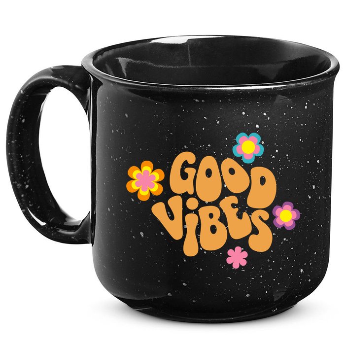 Good Vibes Retro Groovy Flower 15oz Campfire Ceramic Mug
