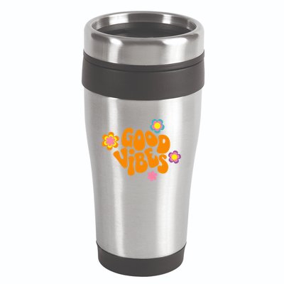 Good Vibes Retro Groovy Flower 16oz Travel Tumbler
