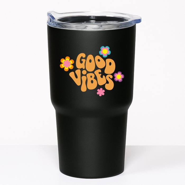 Good Vibes Retro Groovy Flower Tumbler