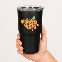 Good Vibes Retro Groovy Flower Tumbler