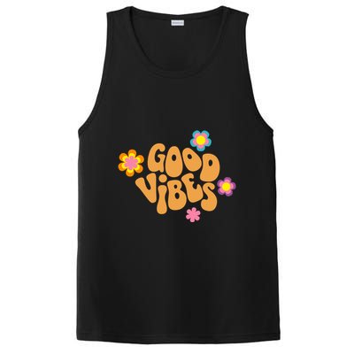 Good Vibes Retro Groovy Flower PosiCharge Competitor Tank